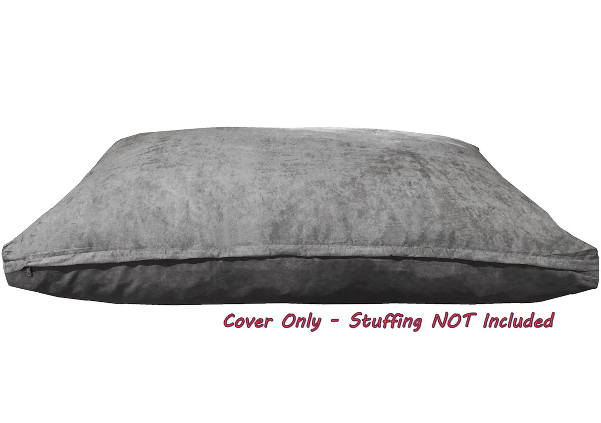 Dogbed4less DIY Pet Bed Pillow Grey Microsuede Duvet Cover and Waterproof Internal case for Large Dog at 55X37X4 Inch - Covers only
