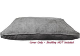 Dogbed4less DIY Pet Bed Pillow Grey Microsuede Duvet Cover and Waterproof Internal case for Large Dog at 55X37X4 Inch - Covers only