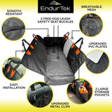 ENDURTEK Dog Car Seat Cover for Back Seat | Universal Hard Bottom Back Seat Extender for Car, Truck, SUV | Waterproof Cargo and Truck Bed Protector Hammock with Storage Pockets for Medium & Large Dogs