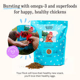 Grubbly Farms Omega Mix Chicken Treats for Laying Hens - Superfood and Omega-Rich Chicken Feed Supplement to Support Egg Production, Strong Eggshells and Nutritious Yolks - 5LB