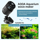 AQQA Wave Maker for Aquarium 75-150 Gallon 2110 GPH Water Circulatio Pump Powerhead Fish Tank Wavemaker with Suction Cup 360°Rotatable Quiet Operation for Freshwater(12W)