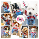 Pet Deadly Doll Dog Costumes, Funny Pets Cosplay Costume Halloween Dog Clothes Party Costume for Small Medium Large Dogs