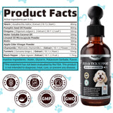 POPPAW Flea and Tick Prevention Support for Dogs, Natural Flea Treatment Drops with Neem, Oregano for Puppy Oral Flea and Tick Treatment Supplement for All Breeds and Ages - Chicken Flavor, 2 FL.Oz