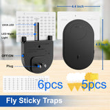 Flying Insect Trap, Insect Catcher, Indoor Fly Trap with 6pcs Fly Trap Refill, Fruit Fly Traps for Gnat, Moth, Mosquito, Bug Light Plug in Insect Killer