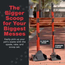 Load image into Gallery viewer, Pawler Pooper Scooper for Large Dogs, Small Dogs and Horses, Metal Poop Scooper Set with Long Handle Rake, Spade and Tray for Yard, Grass, Dirt or Gravel, Heavy Duty Aluminum Poop Picker Upper
