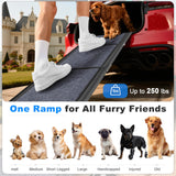 COSIEST Dog Ramp for Car, 70.9" L x 19.7" W Extra Wide Folding Dog Ramp for Large Dogs Up to 250LBS, Portable Pet Steps with Non-Slip Surface for SUV, Bed