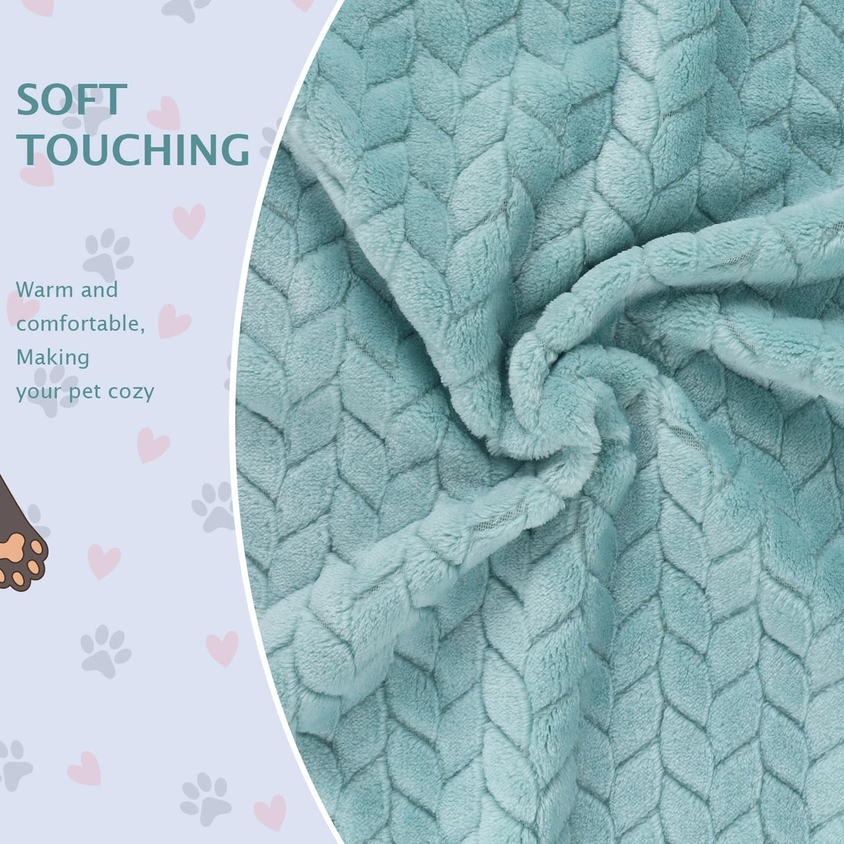 BVAGSS 6 Pack Small Dog Blanket, Super Soft Warm Pet Cover Blankets, Wheat Ears Print Puppy Fleece Flannel Blanket for Small Medium Dogs and Cats MW003