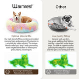 Warmrest Donut Dog Bed Medium Size Dog, Round Cat Beds for Small Medium Dogs and Cats with Washable Fluffy Faux Fur, Cute Comfort Pet Bed with Anti-Slip Bottom, Rainbow, 30"