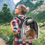 Cooling Fan Pet Backpack Carrier,Airline Approved Transparent Bubble Backpack for Cats, Dogs, Puppies Built-in Side Fan for Active Ventilation & Comfort Travel and Outdoor (Black)