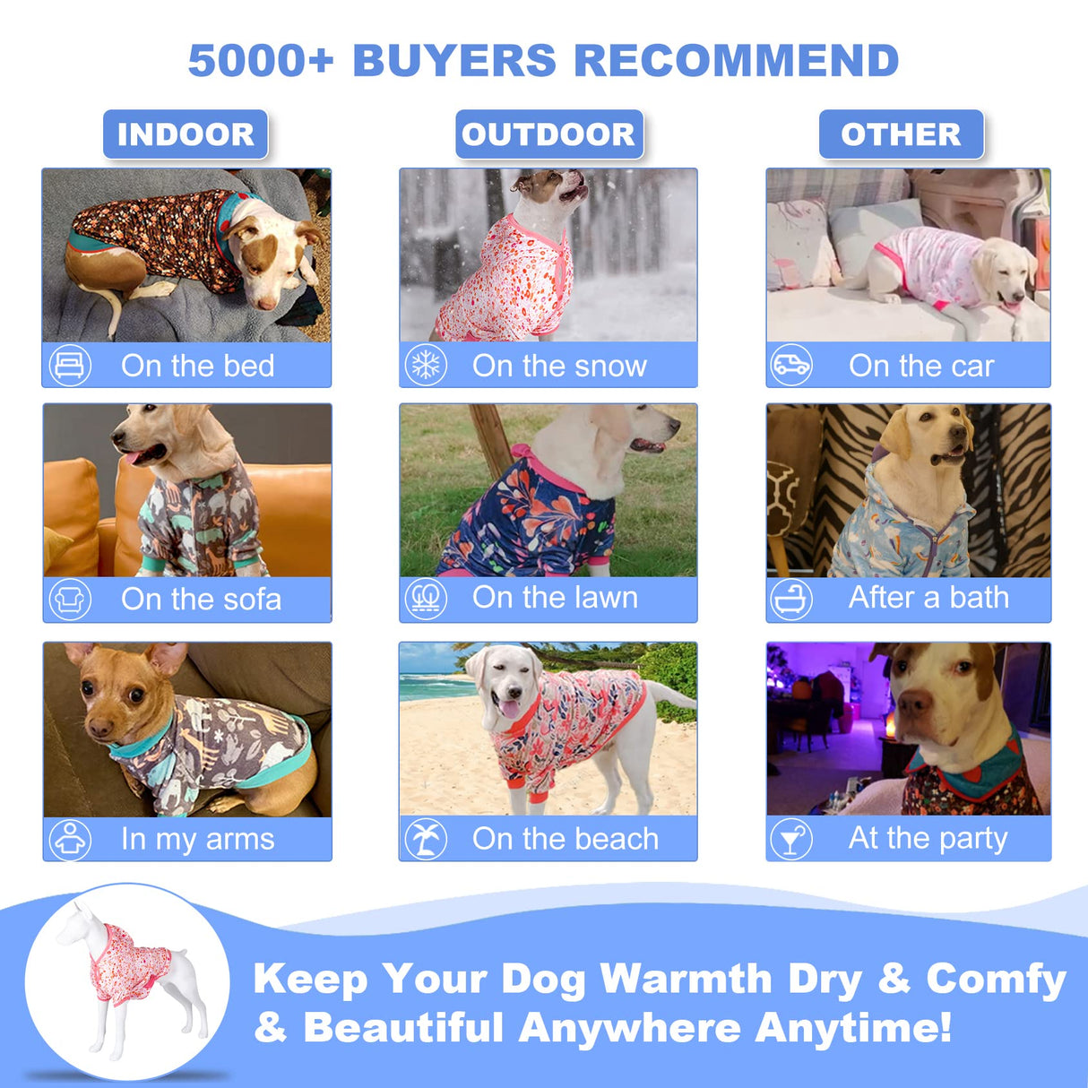 LovinPet Warm Dog Sweater, Flannel Sweater for Large Dogs, Warm Winter Clothes with Front Sleeves, Soft Onesie Pajamas for Short-Hair Breeds, Small Dots Light Pink Prints, L