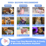 LovinPet Warm Dog Sweater, Flannel Sweater for Large Dogs, Warm Winter Clothes with Front Sleeves, Soft Onesie Pajamas for Short-Hair Breeds, Small Dots Light Pink Prints, L