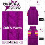 OUOBOB Dog Sweater Thick, Sweaters for Large Size Dogs Comfy, Stretchy Pullover Dog Sweater for Large Doggie, Christmas Dogs Sweaters Unisex, Warm Pet Knitwear Boston Terrier, Frenchie (Purple L)