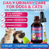 WEALLIN Cat & Dog Natural Urinary Tract Infection Treatment with Cranberry, Kidney, and Bladder Support Supplement, Support for Urinary Comfort & Bladder Flow – Pet Renal Care Support Drops