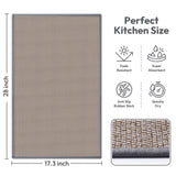 Kitchen Mats for Floor, Kitchen Rugs, Nonskid, Washable, Absorbent Kitchen Runner Rug for in Front of Sink, Entryway, Rubber Backing Indoor Door Mat, Farmhouse Style Standing Mat, 17.3"x28", Grey