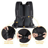 WOYYHO Pet Dog Carrier Backpack Small Dog Front Backpack Ventilated Dog Carrier Back Pack with Storage Pockets, Adjustable Straps & Safety Belt for Travel Hiking Outdoor (Size L: 10-14 lbs, Black)