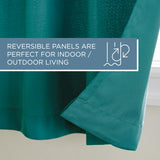 TOWN & COUNTRY BASICS Cabana Solid Heavyweight Indoor Outdoor Curtains, Light Filtering Opacity with Grommet Top, Water Repellent, 2-Pack Set, 54"x108", Dark Teal