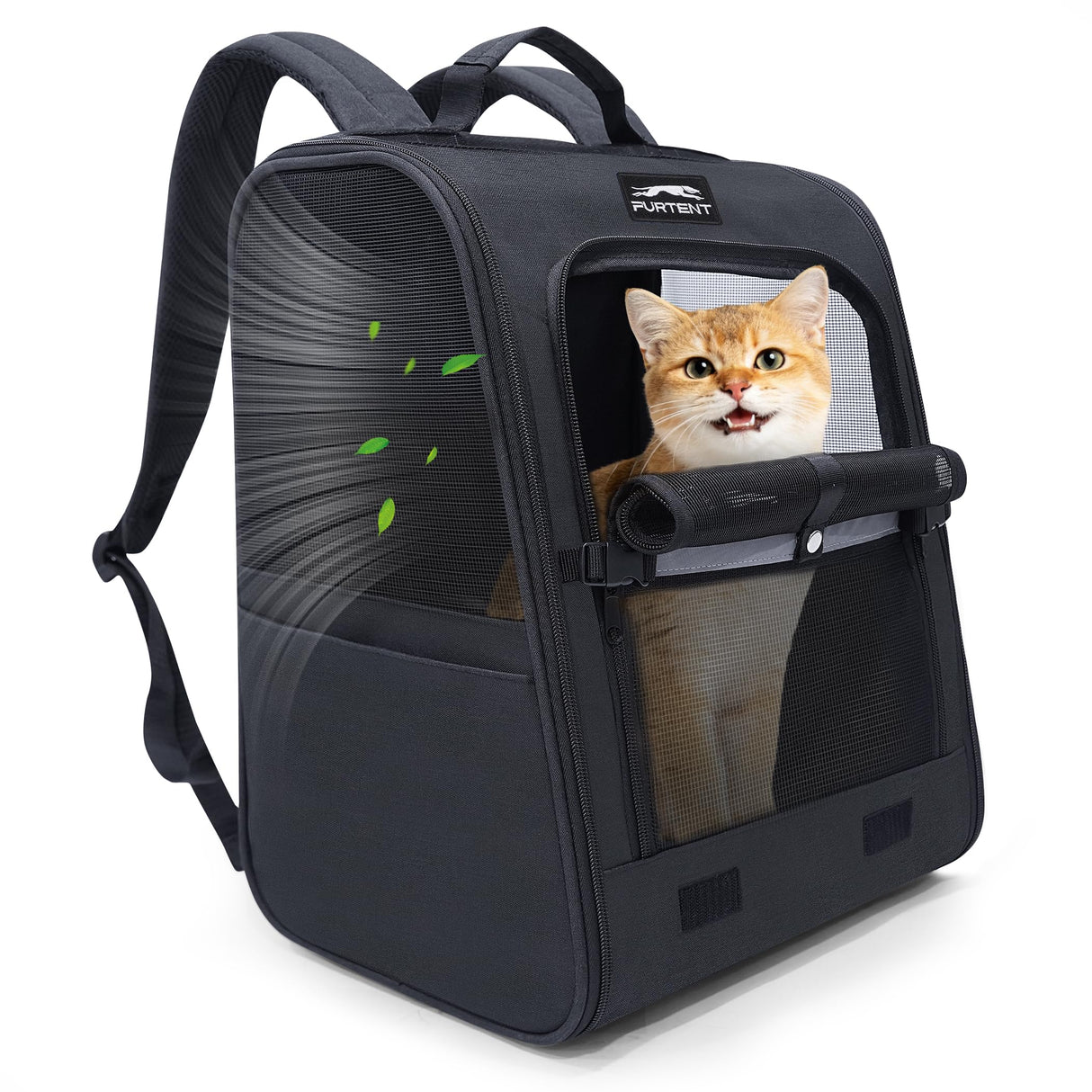 Dog Carrier Backpack for Cats and Puppies,up to 5-17 lbs,Portable and Breathable Mesh, Storage Pockets, and Built-in Safety,Pet Carrier for Hiking and Outdoor Use,Black