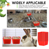 Maxdot 50 Pcs Cage Cups Chicken Feeder Cups 16 oz Hanging Bird Food Water Bowl Bunny Cage Feeding Dish for Pet Parrot Rooster Parakeet Gamefowl Poultry Pigeon(Red)