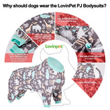 LovinPet Large Dog PJS, Hippos Zoo Cozy Dog Pajamas, Slim fit, Lightweight Pullover Clothes/Full Coverage Golden Retriever Pajamas/Back Snap Button is Only Decoration /2XL