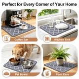 Dish Drying Mat Super Absorbent Drying Mat Large Dish Drying Mats for Kitchen Counter Easy Clean Dish Mat Kitchen Drying Mat15"x 18" Stylish Grey