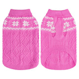 SCIROKKO Warm Winter Pink Dog Sweater - Female Cold Weather Pet Clothes for Small Medium Large Dogs Girl Indoor Outdoor, Soft Classic Knit Puppy Apparel Coat