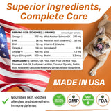 PAWFECTCHEW Fish Oil Omega 3 for Dogs - Allergy Relief - Joint Health - Itch Relief, Shedding - Skin and Coat Supplement - Alaskan Salmon Oil Chews - Omega 3 6 9 - EPA & DHA Fatty Acids