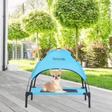 SweetBin S/M/L Outdoor Elevated Dog Cot with Canopy & Side Shade for Camping Small Medium Dogs (Carry Bag), Portable Cooling Raised Dog Bed