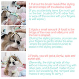 Pet Hair Styling Gel Flocked Brush No-Rinse Lick-Safe Stray Hairs Fruity Fragrance Grooming Tool for Schnauzer, Maltese, Long Hair Small Dogs