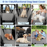 pettycare Dog Back Seat Cover Hard Bottom, Supports 400lbs, for Car with Mesh Window, Non-Slip SUV Truck, Grey