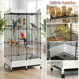 Encrypted Bird Cage Large Bird Cages 57-Inch, Top Storage Space, Bottom Splash Guard with Essential Bird Supplies – Durable & Spacious Aviary – Budgies & Cockatiels