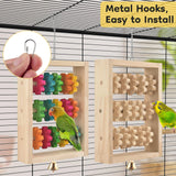 DBNESS 2Pcs Bird Toys, Hanging Parrot Chew Toy, Natural Wooden Chewing Puzzle Training Blocks Intellectual Development for Budgie, Conure, Lovebird, Cockatoo, African Grey, Amazon Parrots, Macaw