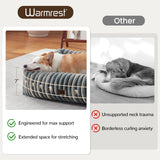 Warmrest Washable Dog Bed for Small Medium Dogs - Rectangle Orthopedic Corduroy Fleece Pet Bed with Removable Cover and Nonskid Bottom, Calming Puppy Bed Soft Pet Sofa, Grey(25x21x7inchs)