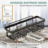 Veken Shower Caddy 6-Pack, Advanced Rustproof Design, No Drilling Adhesive Shelves, Rack with Soap Holder, Large Capacity Bathroom Organizers and Storage, Wall-Mounted Kitchen & Home Decor
