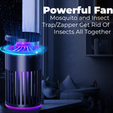 Trapped Elite - Grey Insect Trap and Zapper for Ultimate Indoor and Outdoor Defense for Flys, Gnats, Mosquitos