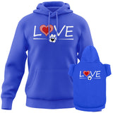 APPARELYN Matching Hoodies for Dogs and Humans - Love Heart Pet & Owner Matching Dog and Owner Sweaters - Premium Dog Hoodie Is a Great Gift for Christmas, Thanksgiving, Hanukkah Royal Blue