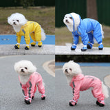 SMALLLEE_LUCKY_STORE Waterproof Raincoat for Small Dogs with Clear Hood Boots Puppy Rain Jacket with D-Ring Reflective Stripe Full Boby 4 Leg Jumpsuit Rain Coat Rain Jacket Slicker Rainwear Yellow M