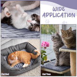 Nuanchu 4 Pack Self Warming Cat Bed 24"x18" Self Heating Dog Cat Pad Bulk Crate Mat Extra Warm Thermal Big Pet Pad for Indoor Outdoor Pets Houses with Removable Washable Cover Non Slip(Grey)