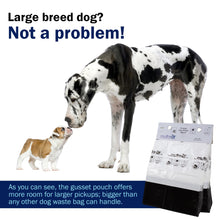 Load image into Gallery viewer, Mutt Mitt® 100 White &amp; Black 2-Ply Dog Waste Bags on 1 Dog Waste Bag Station Header - 300% Thicker than mini roll dog waste bags - no more warm &amp; yuck feeling

