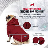 Tuff Pupper Dog Hoodie | Premium Quality Insulated Fabric | Ultra Soft Interior for Superior Comfort | Elastic Cuffs & Drawstring for Warmth | Stretch Fit Suitable for All Breeds (Red, XXS)