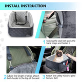PETLUXE Dog Car Seat – Soft and Comfy Dog Booster Car Seat for Small, Medium Dogs Weighing Up to 30 lbs – Washable and Detachable Puppy Booster Seat with Strap and Pocket – Pet Travel Essential