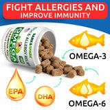 BARK&SPARK Omega 3 for Dogs - 180 Fish Oil Treats for Dog Shedding, Skin Allergy Chews, Itch Relief, Hot Spots Treatment - Joint Health - Skin and Coat Supplement - EPA & DHA Fatty Acids - Salmon Oil