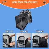 Zeus Urban Expandable Pet Backpack Carrier – Dog & Cat, Bonus 2 Collapsible Pet Bowls, Travel Bag with 4-Way Entry, Mesh Windows, Storage Pockets, Secure Zippers, Washable Cushion