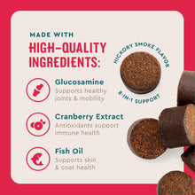Load image into Gallery viewer, VetIQ 8-in-One Multifunctional Supplement for Dogs, Supports Hip &amp; Joint, Urinary Tract, Immune System, Skin Health and Heart Health, Soft Chews, Made in the USA, 60 Count
