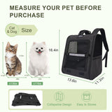 Dog Carrier Backpack for Cats and Puppies,up to 5-17 lbs,Portable and Breathable Mesh, Storage Pockets, and Built-in Safety,Pet Carrier for Hiking and Outdoor Use,Black