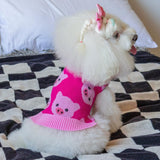 CuteBone Dog Sweater for Medium Large Dogs Pink Pig Knit Puppy Sweater Turtleneck Pet Winter Clothes Cat Apparel with Leash Hole