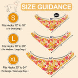 THLOH Fall Dog Bandanas with Snap Button, 2 Pack Pumpkin & Leaf Pet Scarf for Boy & Girl, Premium Durable Fabric, Adjustable Fit, Autumn Thanksgiving Bandana for Large and Extra Large Dogs (X-Large)