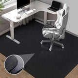 Office Chair Mat for Hardwood Floor: 63" x 51" Extra Large Black Office Chair Mats, Anti-Slip Rubber Floor Mat for Gaming Rolling Chair, Heavy Duty Sturdy Floor Protector Mat Under L Computer Desk