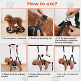 Ownpets Pet Grooming Hammock, Breathable Dog Grooming Hammock with Carabiners, Pet Grooming Harness Sling for Grooming, Hair Nail Trimming Cutting & More (XS)