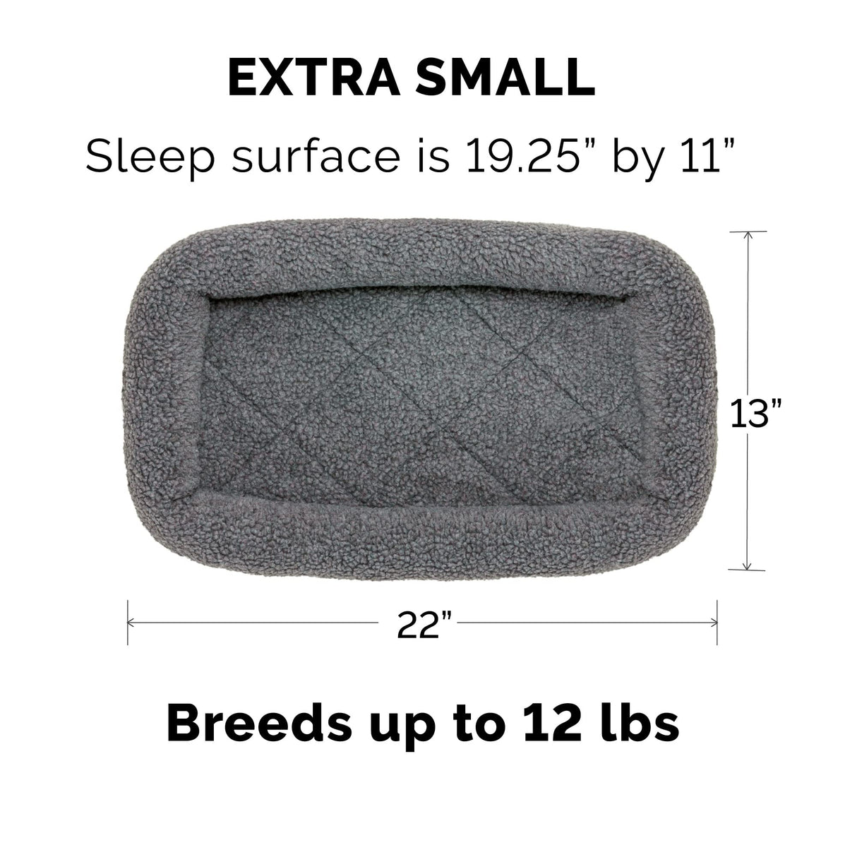 Furhaven Dog Bed for Extra Small Dogs & Indoor Cats, 100% Washable, Sized to Fit Crates - Sherpa Fleece Bolster Crate Pad - Gray, Extra Small (Pack of 2)