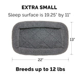 Furhaven Dog Bed for Extra Small Dogs & Indoor Cats, 100% Washable, Sized to Fit Crates - Sherpa Fleece Bolster Crate Pad - Gray, Extra Small (Pack of 2)